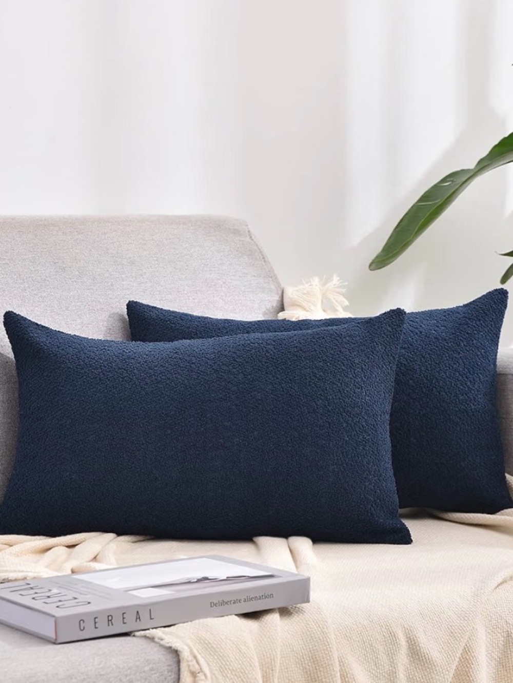 Rythome Set of 2 Navy Blue Throw Pillows